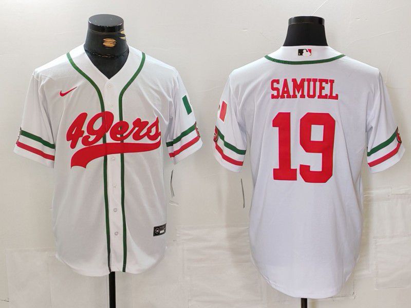 Men San Francisco 49ers 19 Samuel White Joint Name 2024 Nike Limited NFL Jersey style 1